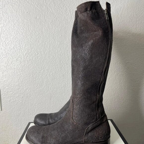 MOMA Avantgarde Brown Western High Boot Biker Motorcycle Zip Womens 9.5 US/40 EU - Picture 4 of 13